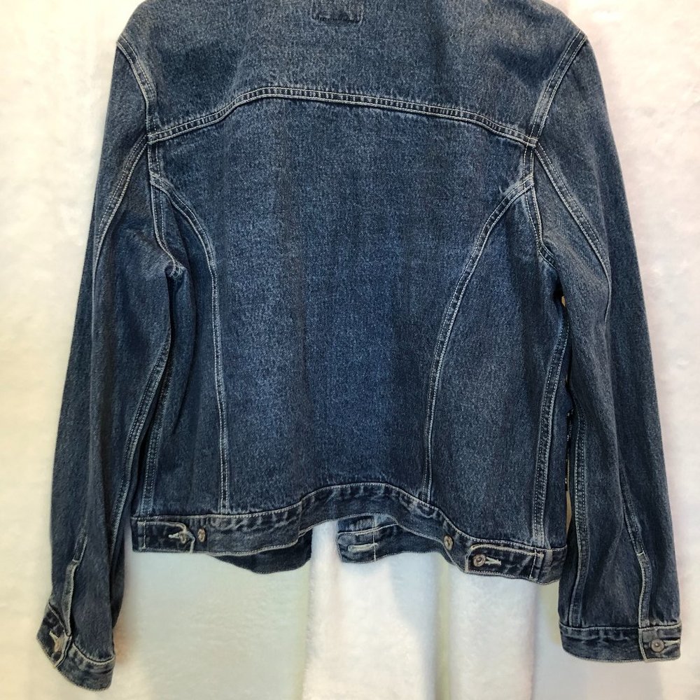 Up Cycled Denim Jacket Custom Patch Work Button Up - image 5
